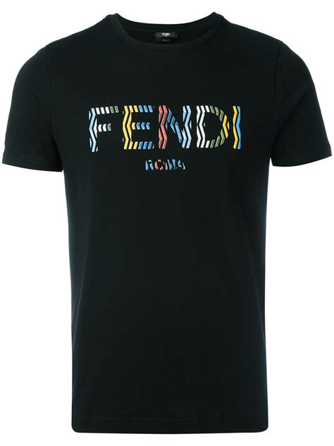 fendi mens shirt black|fendi men's printed t shirts.